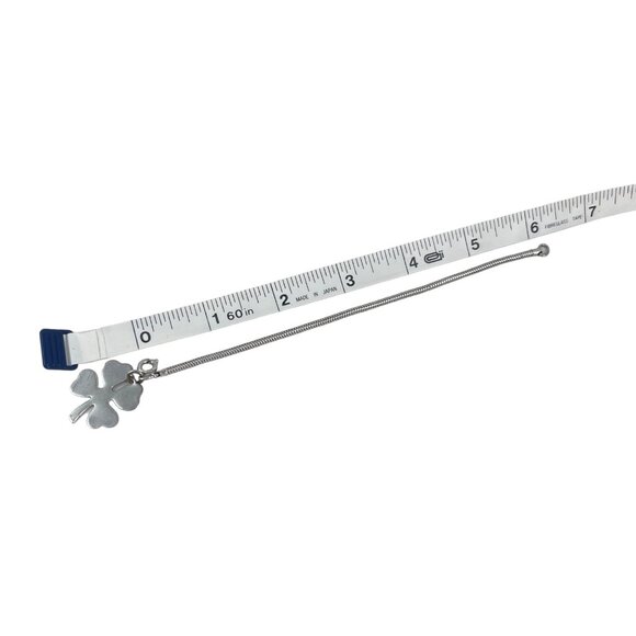 Vintage Lucky Four Leaf Clover Bracelet Silver Tone Adjustable Chain Good Luck C - Picture 5 of 5